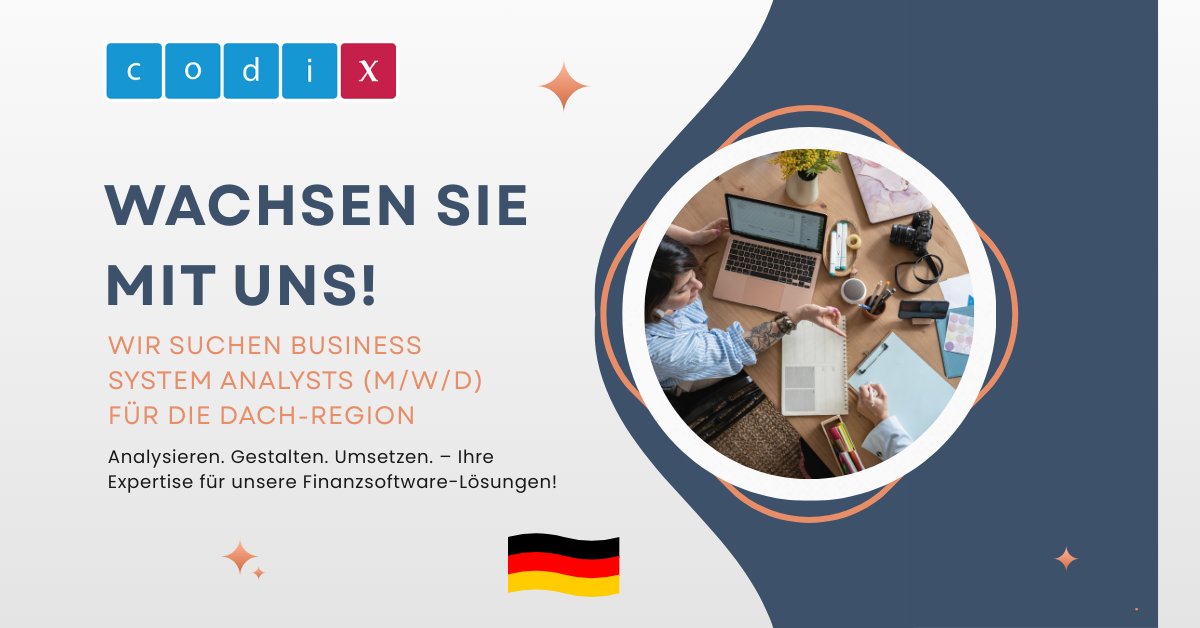 🇩🇪#Fintech-Jobchance in #Deutschland!
#CODIX sucht erfahrene #BusinessAnalyst für Vollzeitstellen im #Hybridmodell. Fließende Deutschkenntnisse erforderlich.
📍 Deutschland
📧 hr@codix.eu
🌐 Mehr erfahren &amp; bewerben: codix.eu/en/careers/de?…