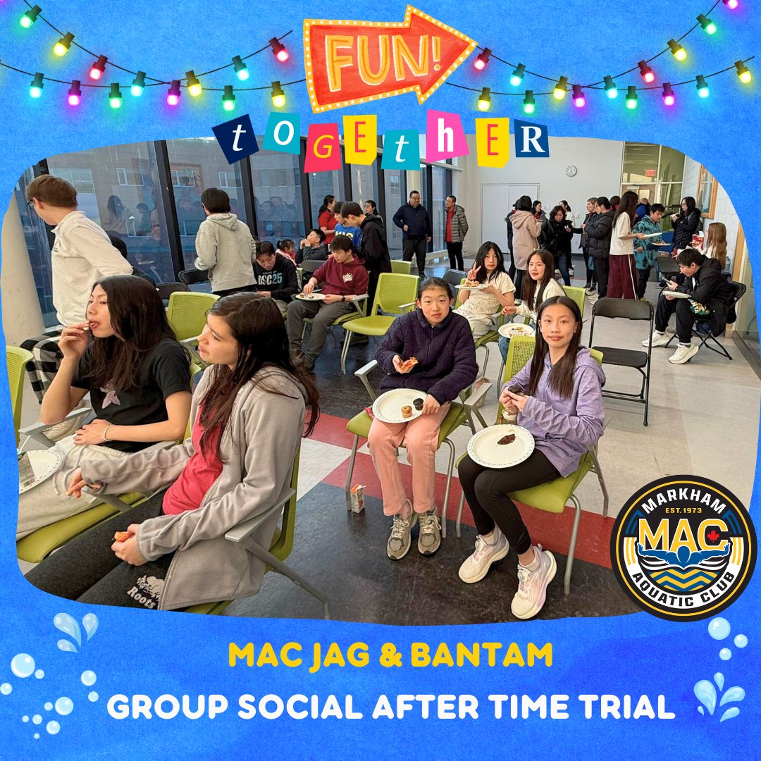 macswimclub's tweet image. Time Trial done 💦🏊‍♂️ Team bonding activated 🍎🥪
Snacks. Chats. Team vibes 🎉✨ Our JAG &amp;amp; Bantam swimmers and parents enjoyed the perfect post-swim hangout! 🍪💬🤩
#TeamBonding #SocialTime