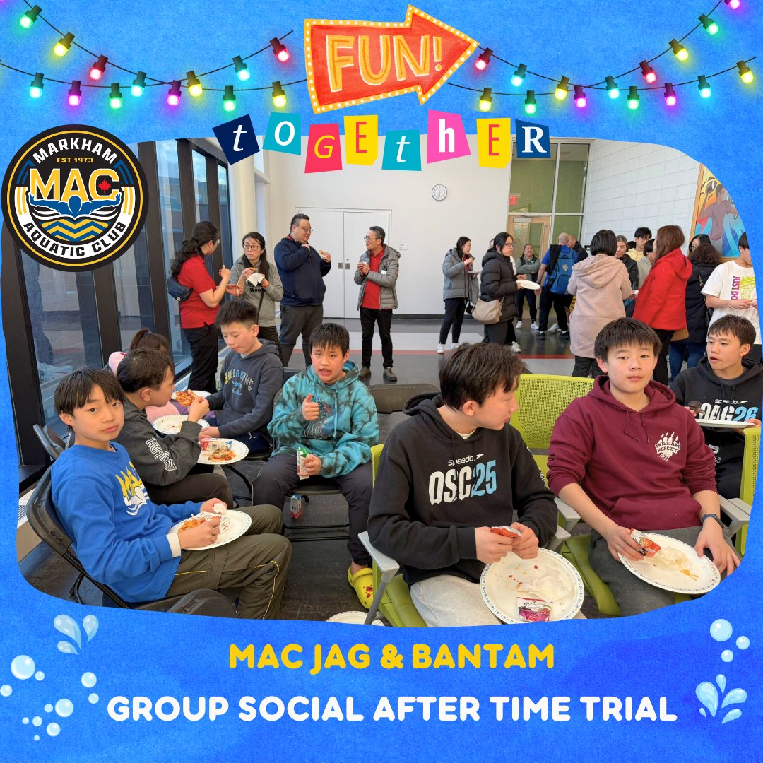 macswimclub's tweet image. Time Trial done 💦🏊‍♂️ Team bonding activated 🍎🥪
Snacks. Chats. Team vibes 🎉✨ Our JAG &amp;amp; Bantam swimmers and parents enjoyed the perfect post-swim hangout! 🍪💬🤩
#TeamBonding #SocialTime