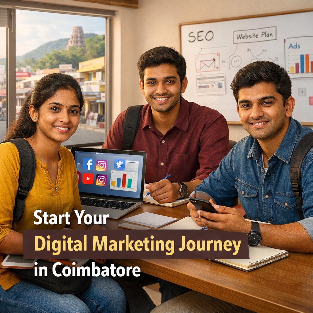 digitalvishnuu's tweet photo. Why start digital marketing in Coimbatore?
Because Coimbatore has growing businesses, more online competition, and digital marketing job openings, beginners can learn a skill that already has real use in the city. #DigitalMarketing #Coimbatore #CareerGrowth https://t.co/xSIDTa4MBb