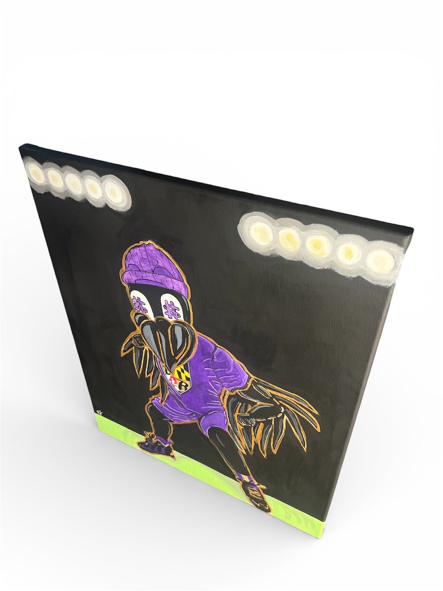 MrLuckyPaint's tweet photo. “Win, Lose, Draw”

16x20 acrylic and oil marker on canvas 

Done seen my team get bashed so much in the past couple of weeks that I had to show @ravens 😈and Poe some love and it wouldn’t be right if I didn’t add my signature to it 🤷🏽‍♂️

#Flock #truzz #Art #Baltimore #Ravens https://t.co/VlNrRVuzSh