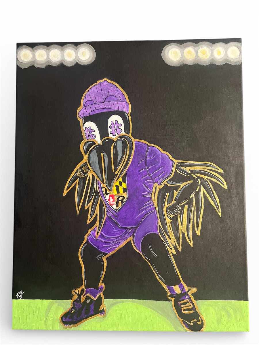 MrLuckyPaint's tweet photo. “Win, Lose, Draw”

16x20 acrylic and oil marker on canvas 

Done seen my team get bashed so much in the past couple of weeks that I had to show @ravens 😈and Poe some love and it wouldn’t be right if I didn’t add my signature to it 🤷🏽‍♂️

#Flock #truzz #Art #Baltimore #Ravens https://t.co/VlNrRVuzSh
