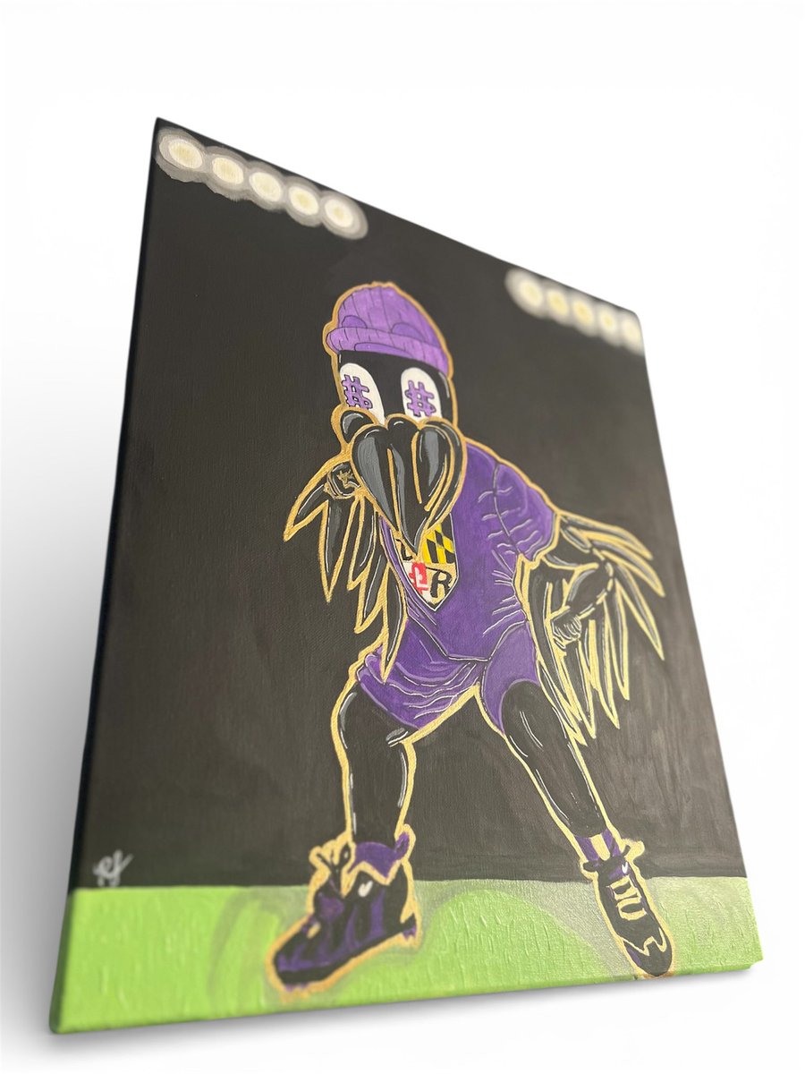 MrLuckyPaint's tweet photo. “Win, Lose, Draw”

16x20 acrylic and oil marker on canvas 

Done seen my team get bashed so much in the past couple of weeks that I had to show @ravens 😈and Poe some love and it wouldn’t be right if I didn’t add my signature to it 🤷🏽‍♂️

#Flock #truzz #Art #Baltimore #Ravens https://t.co/VlNrRVuzSh