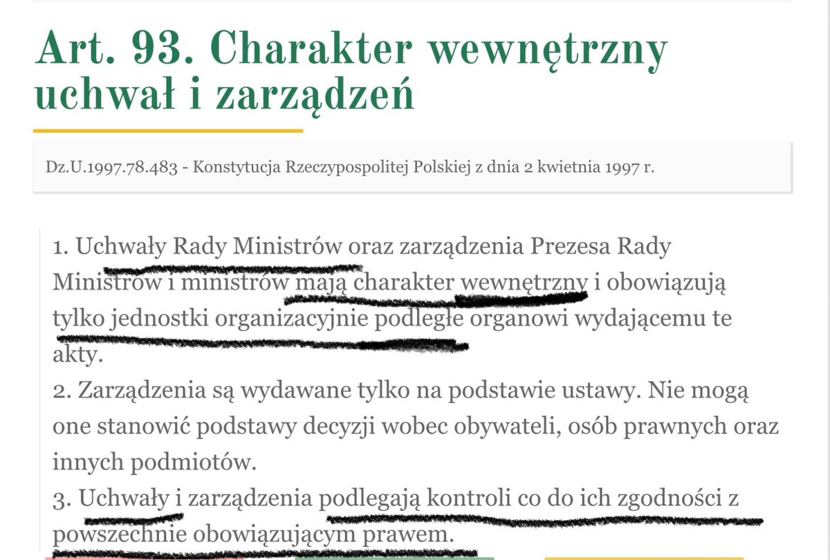 ❗️I jeszcze ważny przepis art.93 Konstytucji:
Dzisiejsza uchwała RM dot „SAFE”,jako tylko UCHWAŁA ,
ma char. TYLKO WEWNĘTRZNY,nikogo poza strukturą rządu nie wiąże. To NIE JEST PRAWO/zob.art.87K/
To nie jest podstawa prawna dla zawarcia jakiejkolwiek umowy.