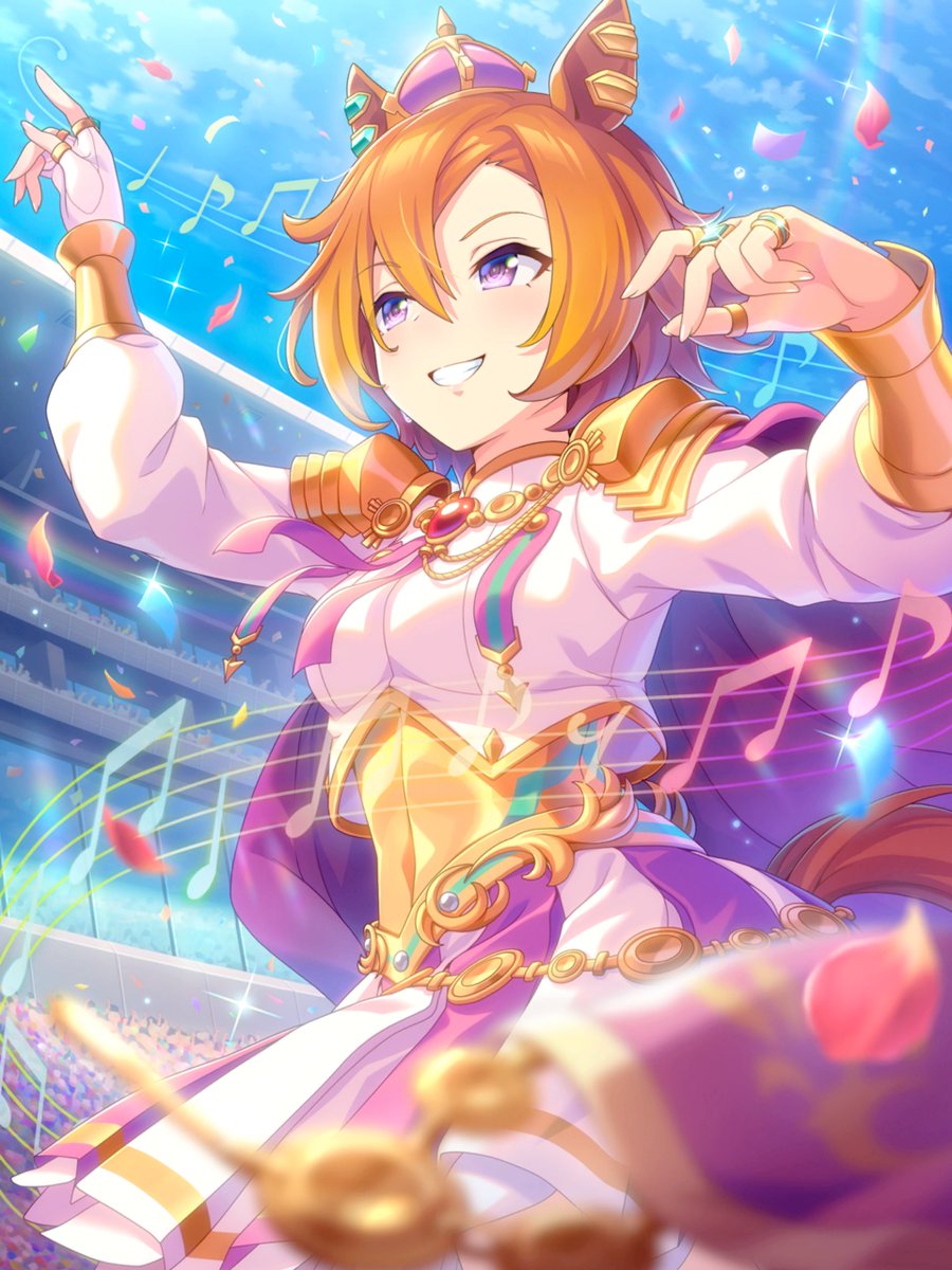 Cree sinceramente que quienes no conocen su propia belleza y fortaleza son infelices, y por eso trabaja incansablemente cada día para iluminarlos.

Es admirada por Meisho Doto.

#umamusume #anime