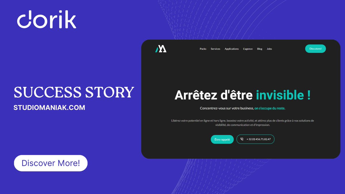 dorik_io's tweet photo. Businesses are using Dorik to create real, live websites fast. Are you?

StudioManiak now has a site that looks professional, loads clean, and represents their Agency exactly how they envisioned it.

No developer. No delays. Just results. 🚀

#SaaS #AIWebsiteBuilder #Dorik https://t.co/mxnyOIUAij