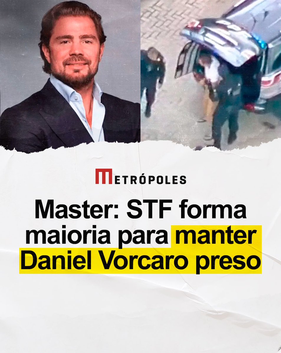 🚨 VORCARO CONTINUARÁ PRESO!

A blindagem falhou.

O STF formou maioria para manter Daniel Vorcaro preso. O ministro Nunes Marques acompanhou Mendonça e Fux na manutenção da prisão do dono do Master, alegando risco concreto de interferência nas investigações.

Seguimos com a