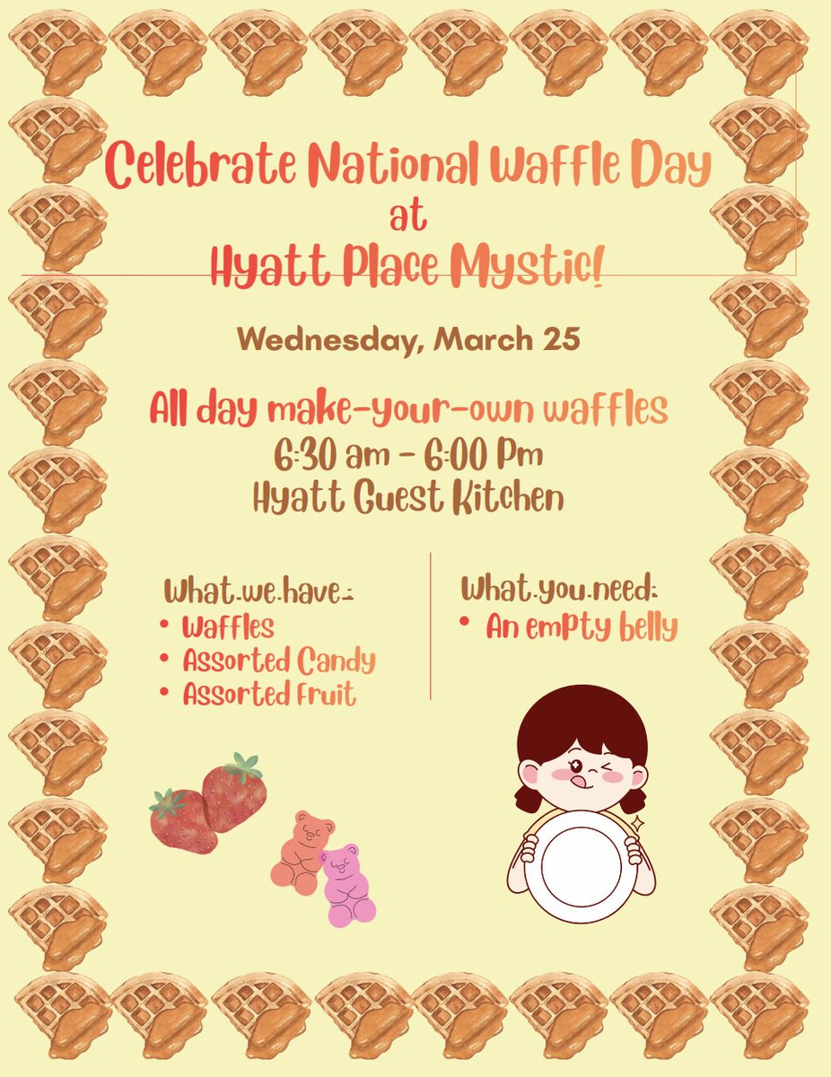 HyattPlMystic's tweet image. Join us on March 25th for #NationalWaffleDay! 🧇

Let us know in the comments what your favorite topping is. 👇