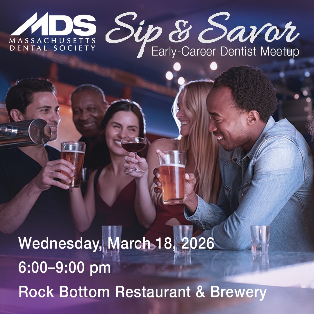 MassDental's tweet image. Sip &amp;amp; Savor with the MDS at the Rock Bottom Brewery on Wed., March 18 from 6:00-9:00 pm. At this early-career dentist meetup, you can connect and collaborate with peers in a relaxed atmosphere. Don't miss out, RSVP today at ow.ly/Xn9B50YpmvM. #networkingevent #MassDental