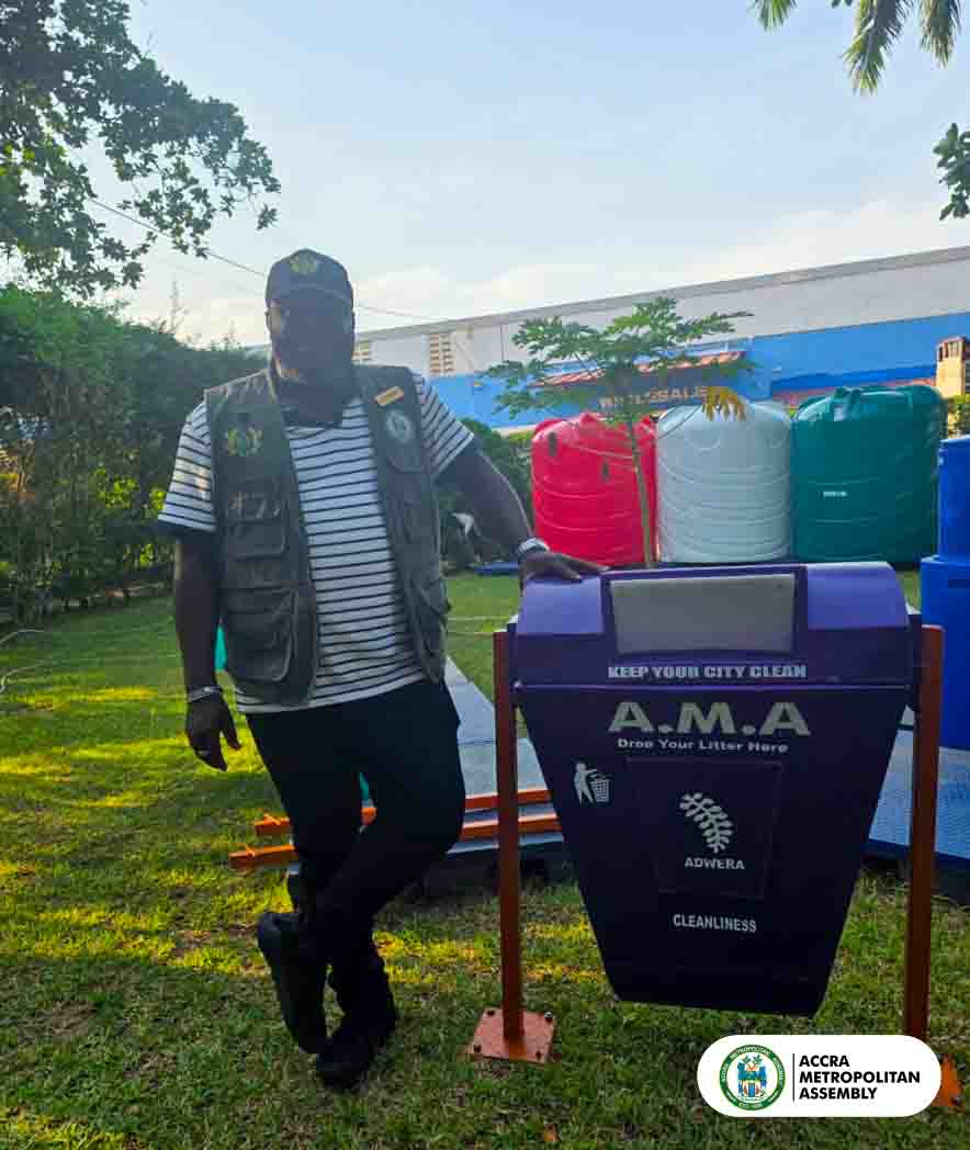 AccraMetropolis's tweet photo. Mayor of Accra inspects new public waste bins for Accra streets

The Mayor of Accra, Hon. @MichaelKAllotey , has inspected newly manufactured public solid waste bins, which are expected to be installed across the city as part of efforts to improve sanitation and promote responsible waste disposal...https://t.co/qvEngfSUHN
