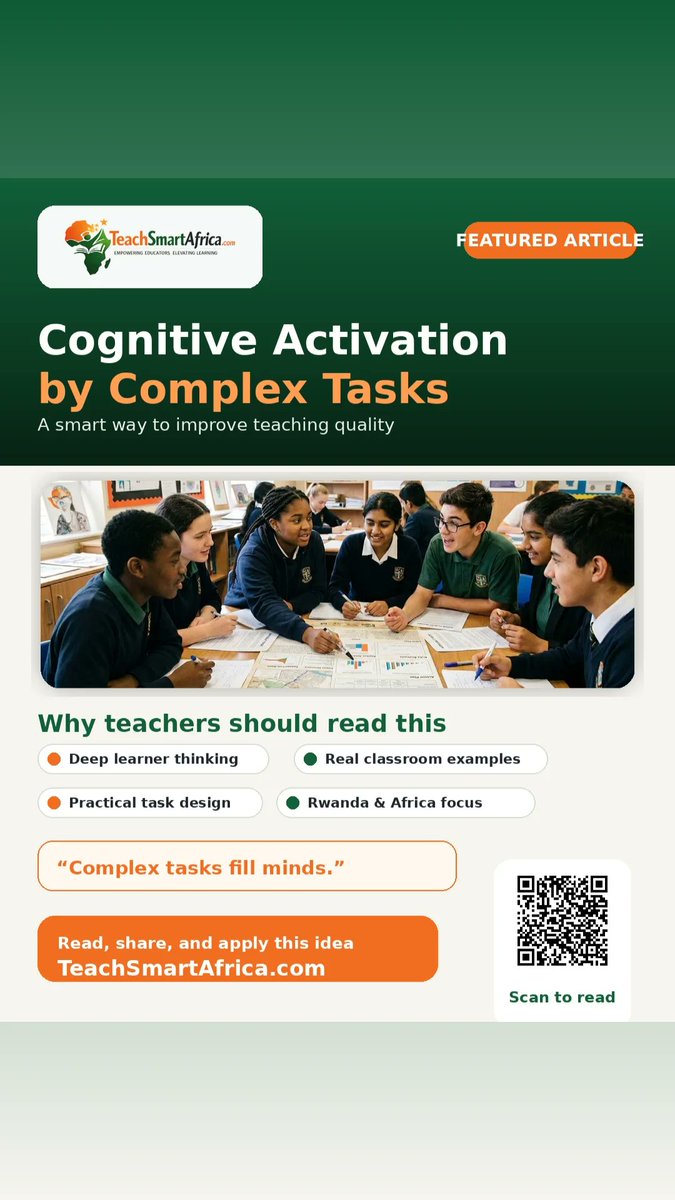 Cyiza27's tweet photo. Are learners really thinking in our classrooms or only copying notes?

Complex tasks can activate thinking and improve teaching quality.

Read the full article on Teach Smart Africa:
https://t.co/3OPivO3cUS

#Education #TeachingQuality #ActiveLearning #Teachers https://t.co/R1H4Nfs0Cg