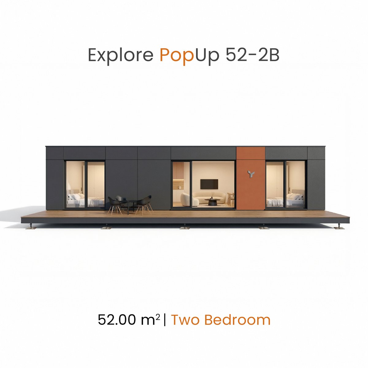 BuiltInsta's tweet photo. POP-UP 52 - 2Bedroom

More space. More possibilities.

A modular home designed for families, tourism projects, and modern living.

• 2 Bedrooms
• 52 m²
• From €49,999

Fast to deploy, efficient, and flexible.

Order now → https://t.co/HWnCcJqot2 https://t.co/FfFYWGN98A