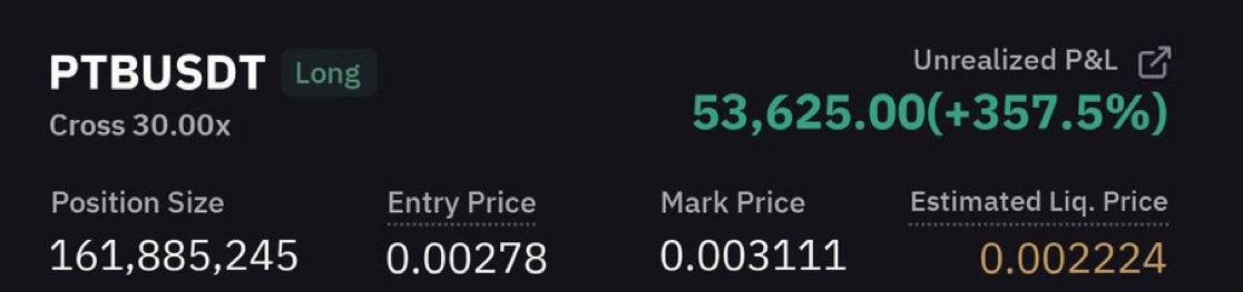 DuncanMarcote's tweet image. $PTB Pump result

✅✅✅✅ All targets achieved
💵 Huge quick profit 357.4955% 
I held this trade since last week and I’m glad it played as analyzed
#buyingcontent #Temblor 
Join our free signal group click below ⬇️t.me/+OpfB_bFae2E0M…