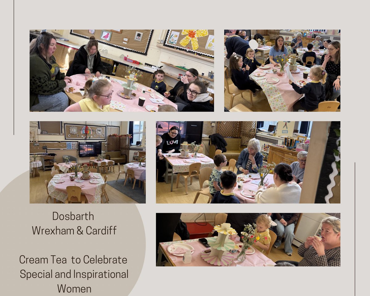 Dosbarth Wrexham and Cardiff had a lovely Cream Tea this morning to celebrate the Special and Inspirational Women in their lives