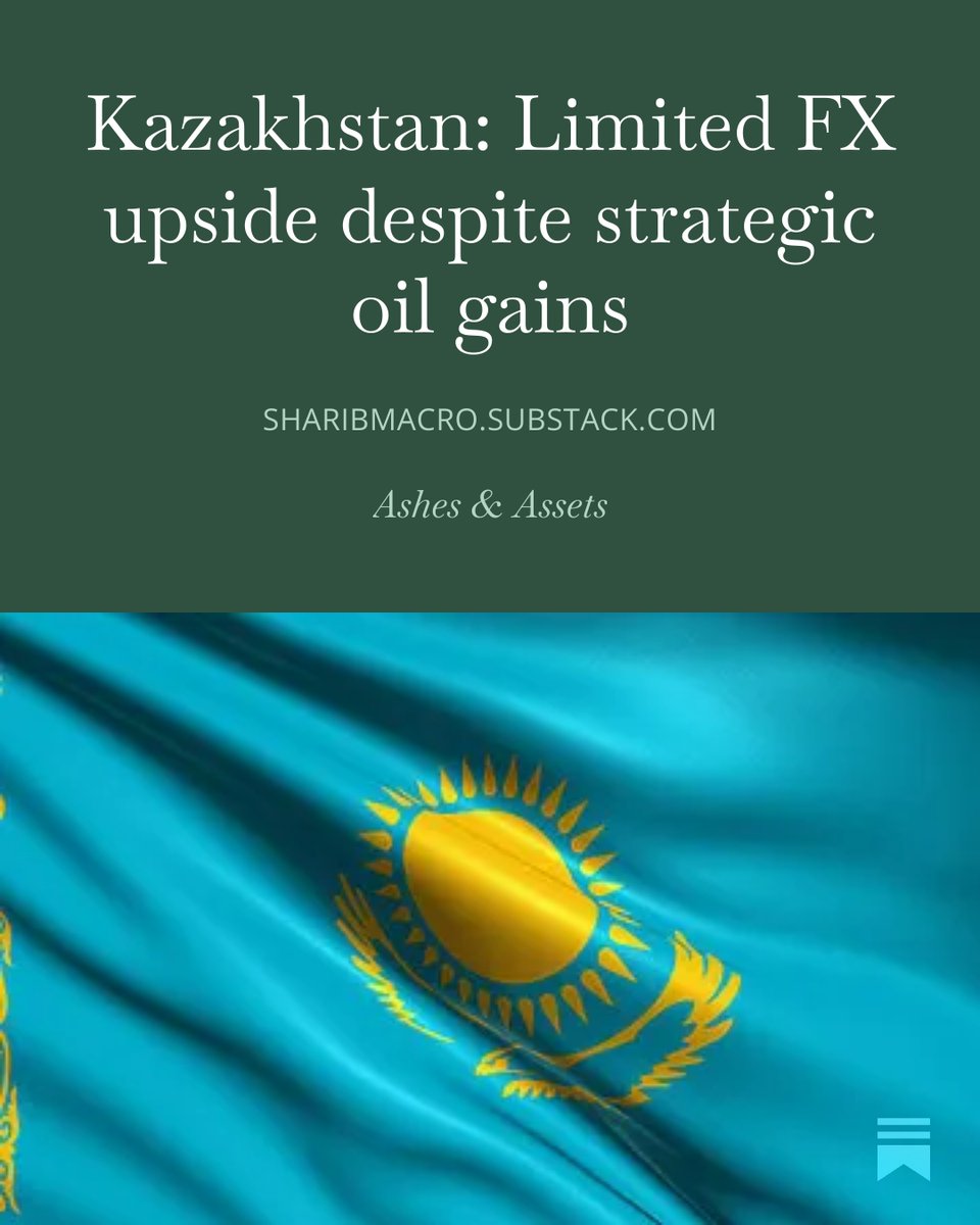 SharibMacro's tweet photo. Kazakhstan: Near-term tenge gains are modest, reflecting structural outflows and global volatility, yet higher oil revenues offer fiscal and external opportunities.
https://t.co/7ZzLDF3m1H https://t.co/VFhbCtozE3