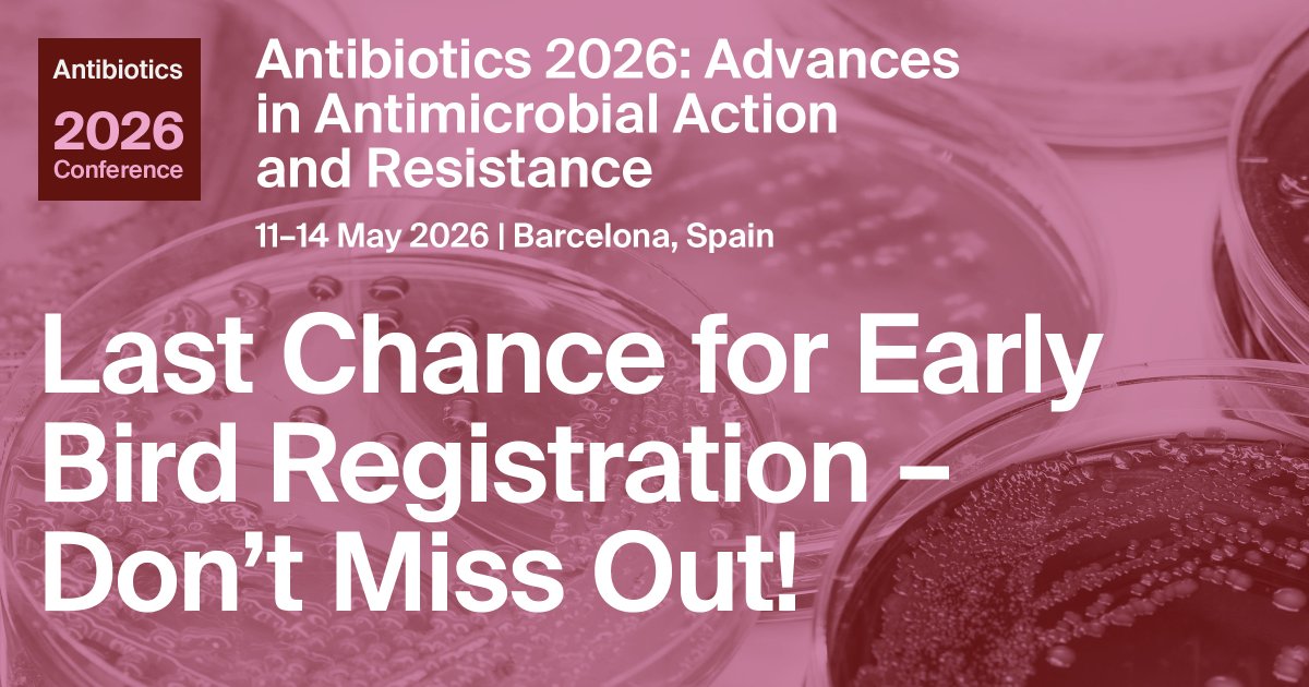 sciforum's tweet image. 🚨 Only 3 Days Left to Save 🚨

#EarlyBird registration for #Antibiotics2026 ends this Sunday! This is your last chance to join a truly global conversation on the future of antimicrobial science, at the best possible rate 💸

Join researchers, clinicians, and innovators from