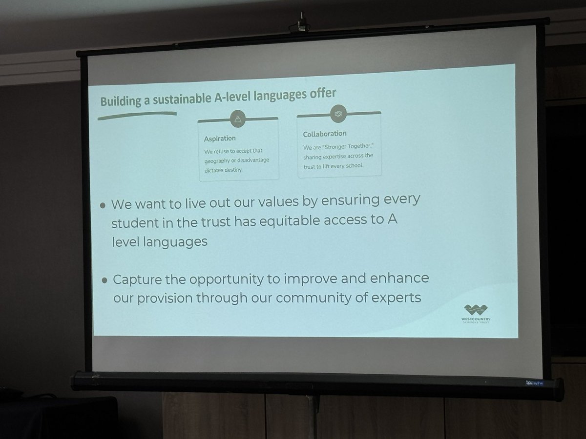 CristaHazell's tweet photo. Inspirational work from #westcountryschools director of languages   Jenni Bindon this afternoon incredible #aspirational work for every learner of languages, equitable access &amp; a lifelong pathway for language learning at #LW2026 #all4language #mfltwitterati #mflchat #Langchat https://t.co/eyZkFO9Aqm