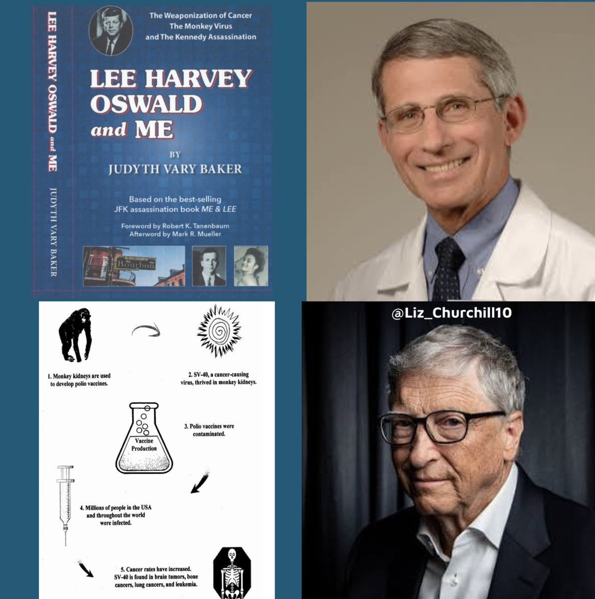 WAR CRIMES

1963: Dr. Judith Baker states the CIA used a SV40 monkey virus in vaccines producing lethal cancers in 30 days

2021: Dr. Fauci and Bill Gates states everyone must be vaccinated for ‘Covid’

2022: Covid Vaccines test positive for SV40

2022-2026: Cancer rates EXPLODE