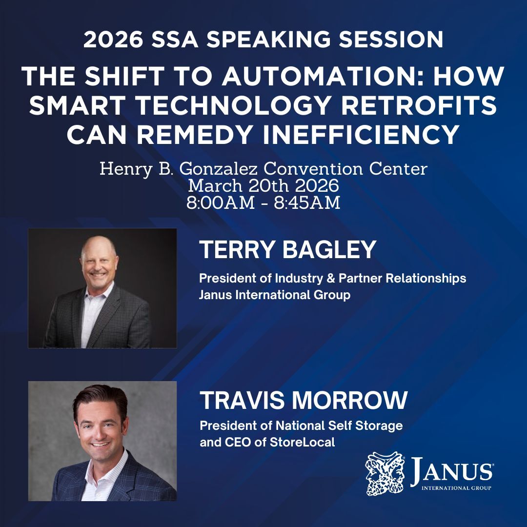 JanusIntl's tweet image. Headed to SSA Spring? Don’t miss Terry &amp;amp; Travis on March 20th (8:00–8:45 AM) for “The Shift to Automation: How Smart Technology Retrofits Can Remedy Inefficiency.”

Learn more now: hubs.la/Q046x6--0

#SSASpring2026 #SelfStorageAutomation #SmartLocks #StorageSolutions