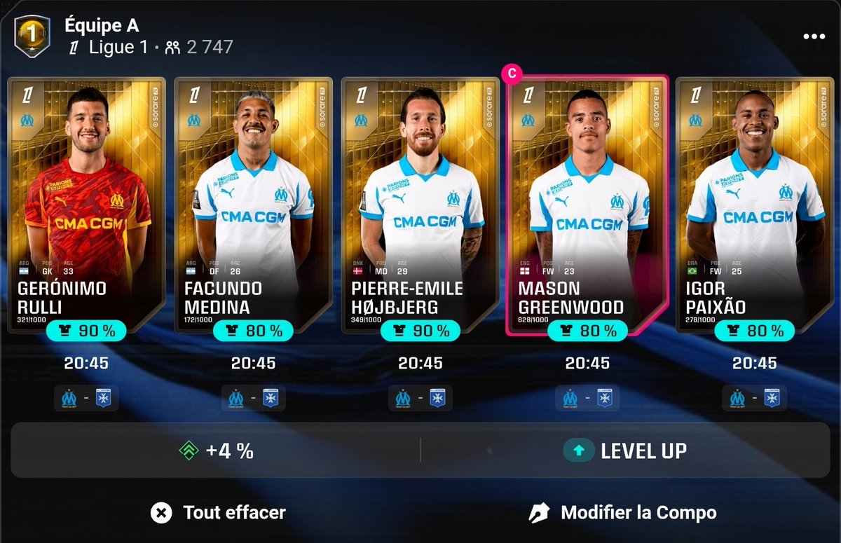 Pas de psg sur la gameweek. Ca serait pas le moment de sortir enfin une bonne perf <a href="/OM_Officiel/">Olympique de Marseille</a> ? #Sorare