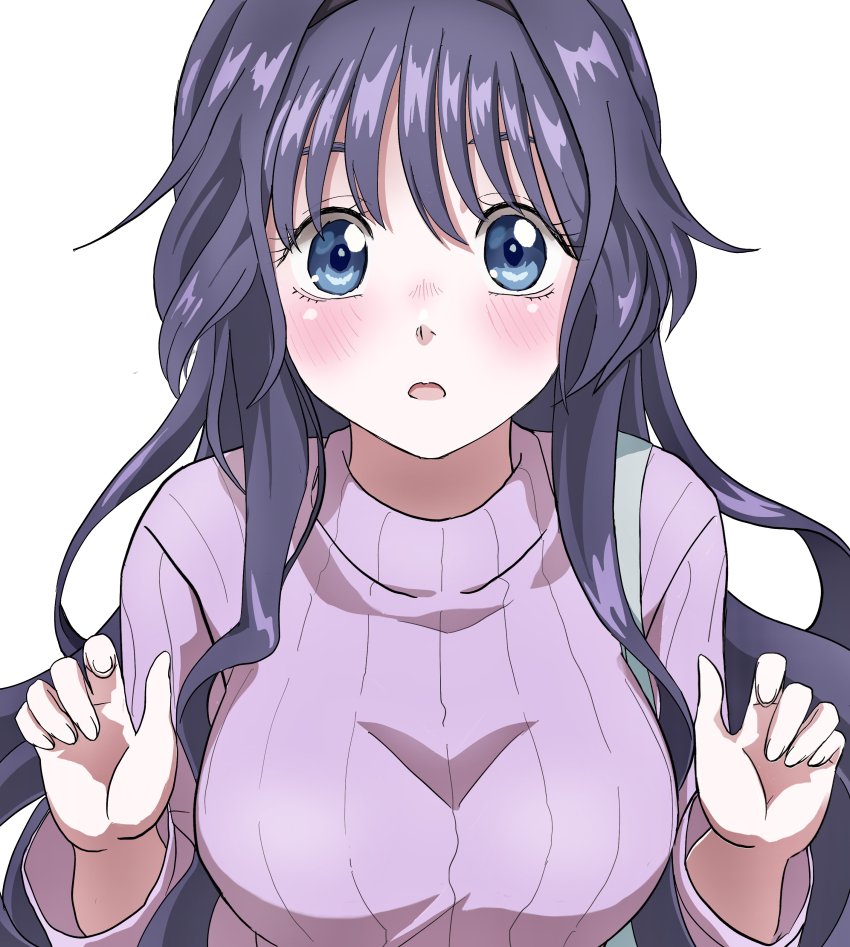 QuietPrecision's tweet photo. “U-Um… why is everyone looking at me like that…? ♡   My face feels so hot right now… I-I didn’t mean to wear something this snug today…  

P-Please don’t stare too much… it makes my heart race…💦” https://t.co/rNpBpuim8E