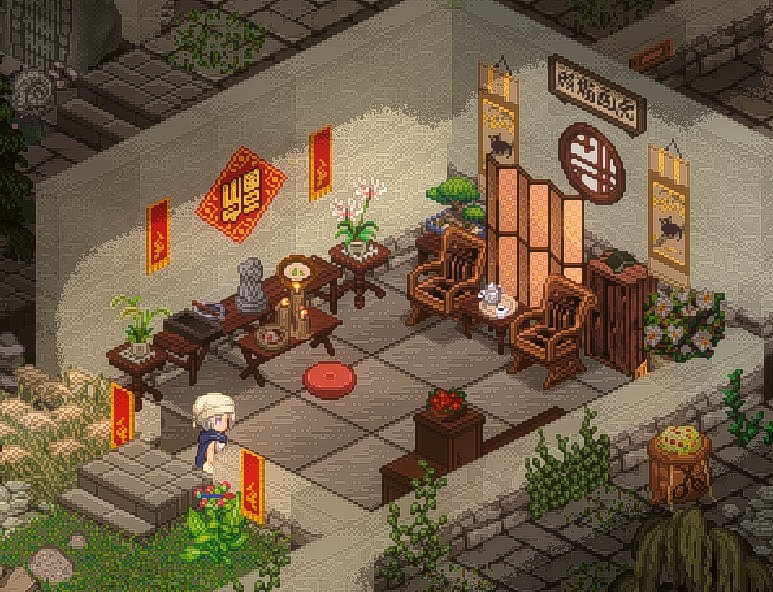 #elin
​中華风の祭壇と茶室、再現してみた！