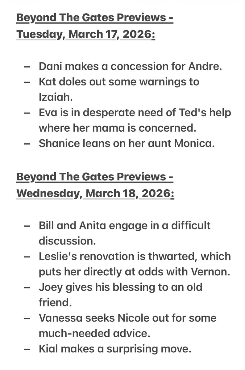 niki_smith1's tweet image. COMING UP next week on Beyond the Gates

March 16th - March 20th ☘️

🚨🚨 SPOILERS INCLUDED 🚨🚨 

#BeyondTheGates #BTG #Previews #Spoilers