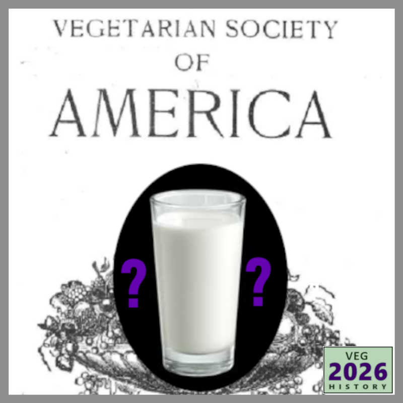 The Vegetarian Society of America, formed in 1886, had city chapters and was more vegan-friendly than its predecessor, the American Vegetarian Society. At the March 1897 meeting of the Philadelphia Vegetarian Society a paper was read by D. J. Harvey Lovell on "Milk."