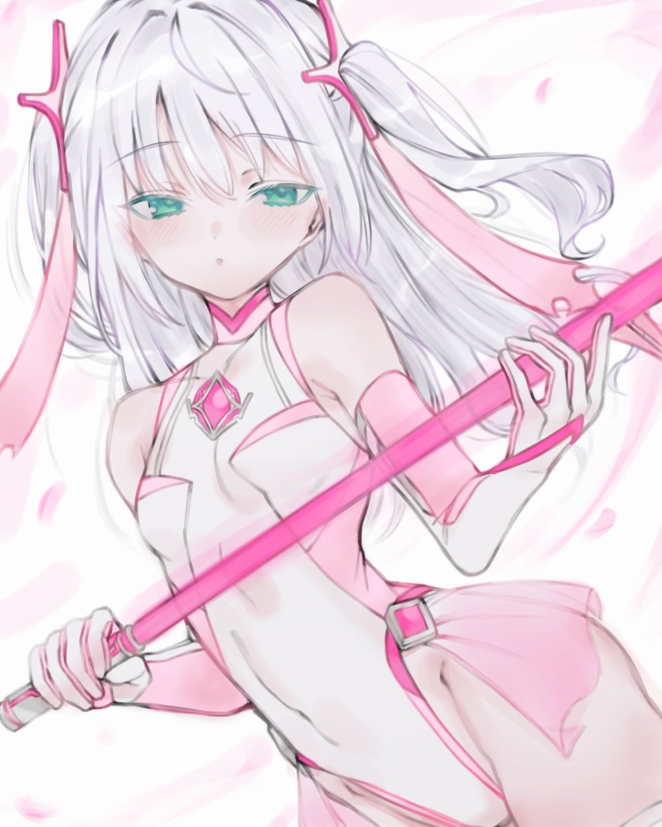 skebで依頼した     
うちの子変身ヒロインイラストが納品されました
   
「イノセントハート・ルルナ　剣モード」          

※次リプで絵師様紹介になります