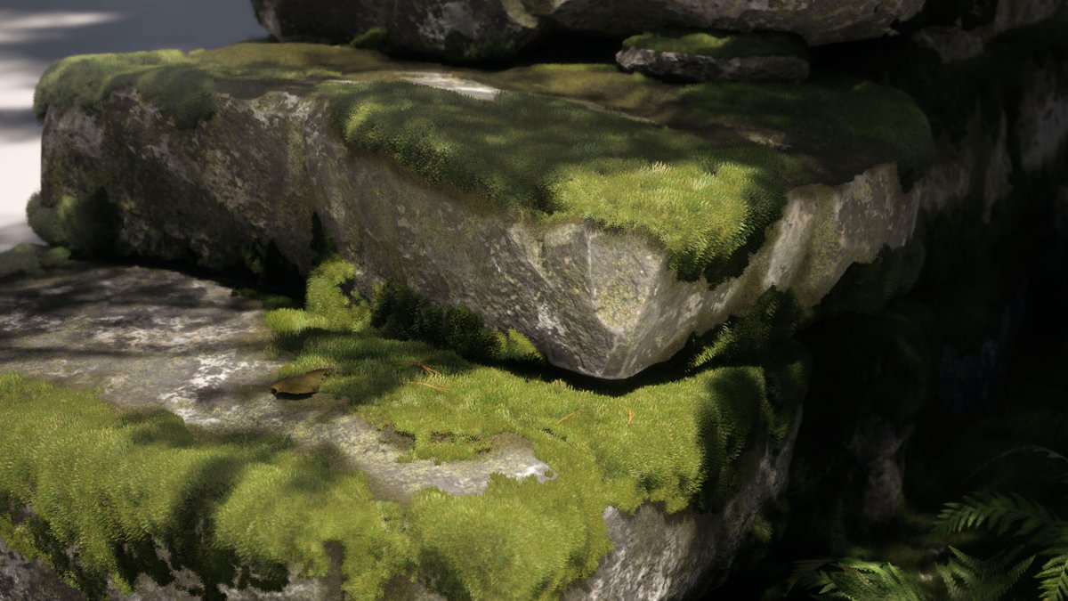 80Level's tweet image. .@coulman_kevin shared the workflow behind the Moss Stone Study, explaining how he sculpted the rocks.

He showed how he added details like fissures and placed the moss on the stones: 80.lv/articles/learn…