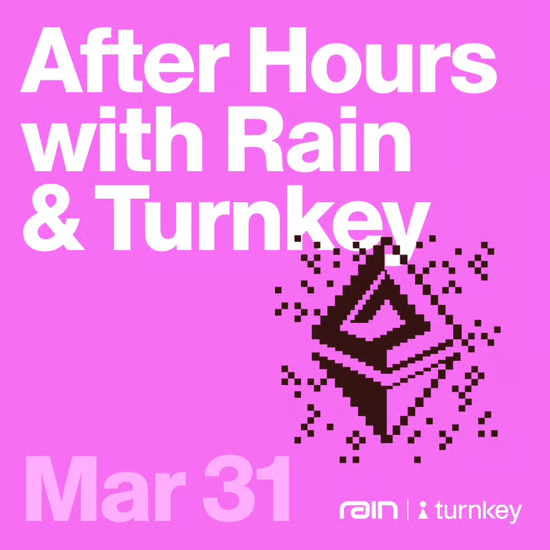 turnkeyhq's tweet photo. Conference season is in full swing. Next stop? @EthCC in Cannes 🇫🇷

Join @raincards × @turnkeyhq for a beach club reception – we’re talking stablecoins &amp; the future of onchain money in the South of France.

🗓️ March 31 | 5:30-8:30 PM https://t.co/ptPzN5dqZB