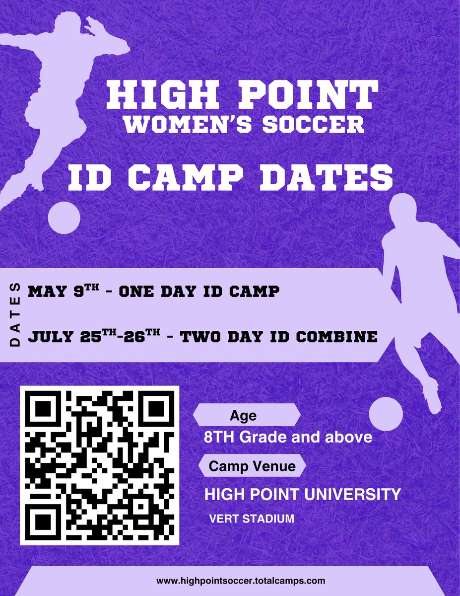 hpu_wsoc's tweet photo. ID Camp dates are out for this summer! ☀️⚽️

Visit the link in the bio to register🔗

#GoHPU https://t.co/64AGVRgugx