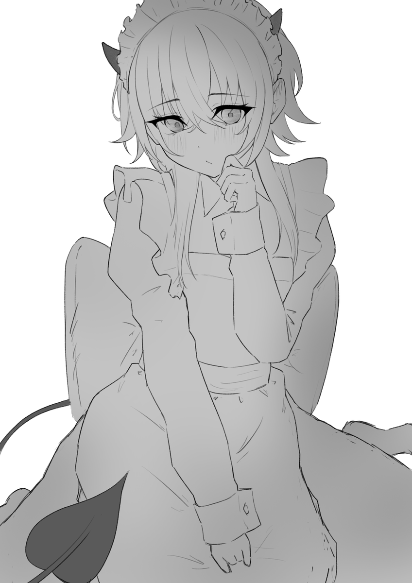 ＃一ノ瀬の絵　メイドうるは　ラフ