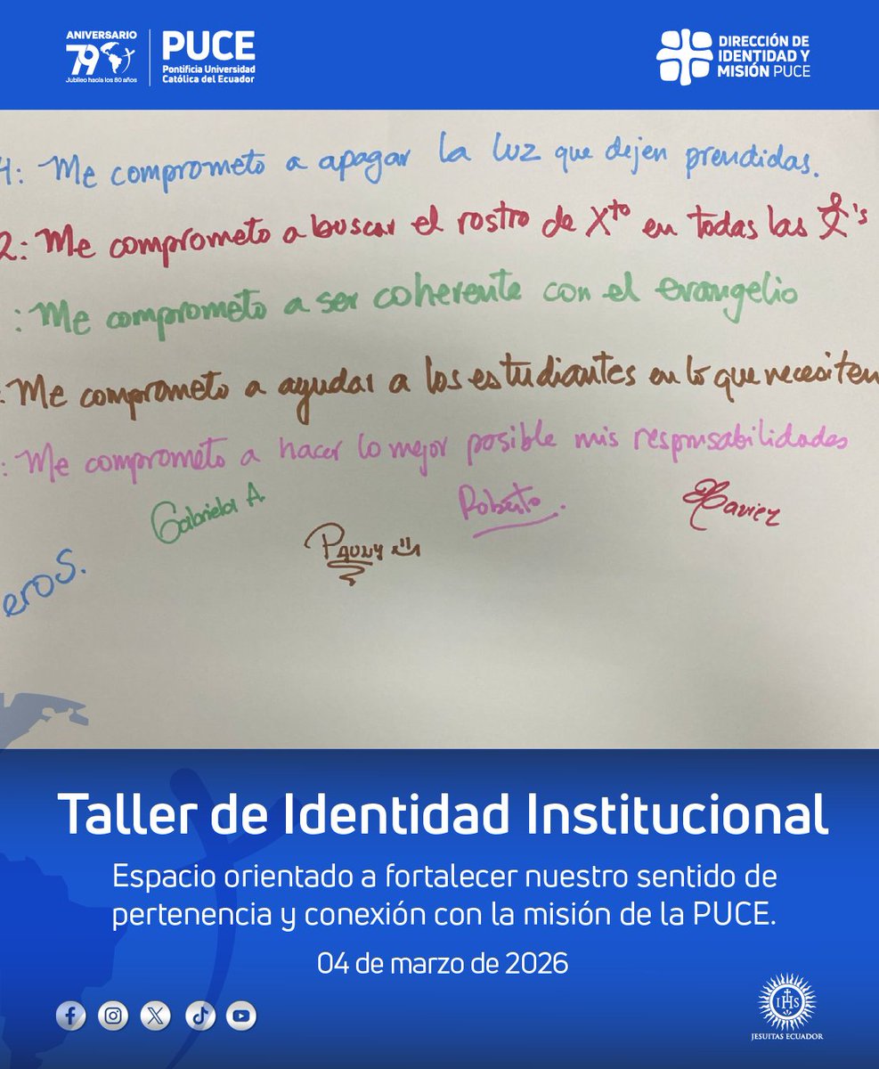 Dirección de Identidad y Misión PUCE tweet media