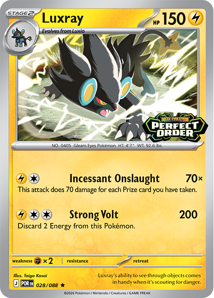pokebeach's tweet image. The "Perfect Order" store promos have been revealed: Gengar, Luxray, and Aurorus!

For more information, see our "Perfect Order" set guide here:

➡️ pokebeach.com/2026/03/perfec…
