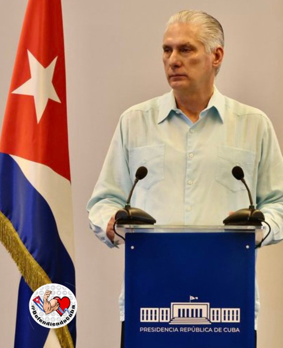 DefendiendoCuba's tweet photo. Miguel Díaz-Canel : "¡Qué extraña dictadura somos, que nos estamos preocupando porque los servicios básicos de la población tengan solución en esta difícil situación!"👇

‼️#YoSigoAMiPresidente‼️

#CubaEstáFirme
#DefendiendoCuba🇨🇺💪❤️ https://t.co/A8rNfGS3jO