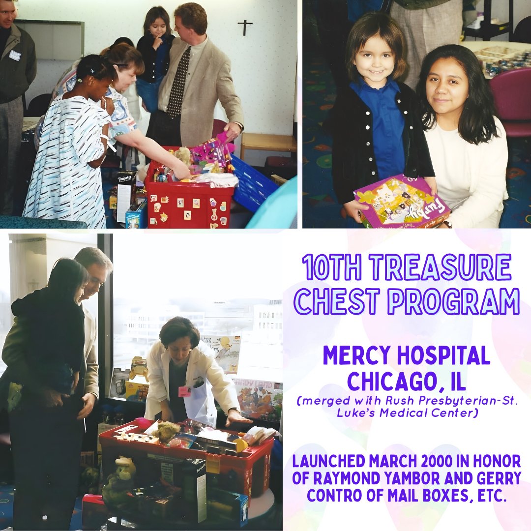 TreasureChst's tweet photo. Hard to believe it’s been 26 years since the opening of our 10th Treasure Chest Program! Thank you to everyone who helps bring moments of joy when they’re needed most. 💛
#FlashbackFriday #memory #aboutus #ourstory #childhoodcancer #community #givinghope #nonprofit https://t.co/lSnnVon8jS