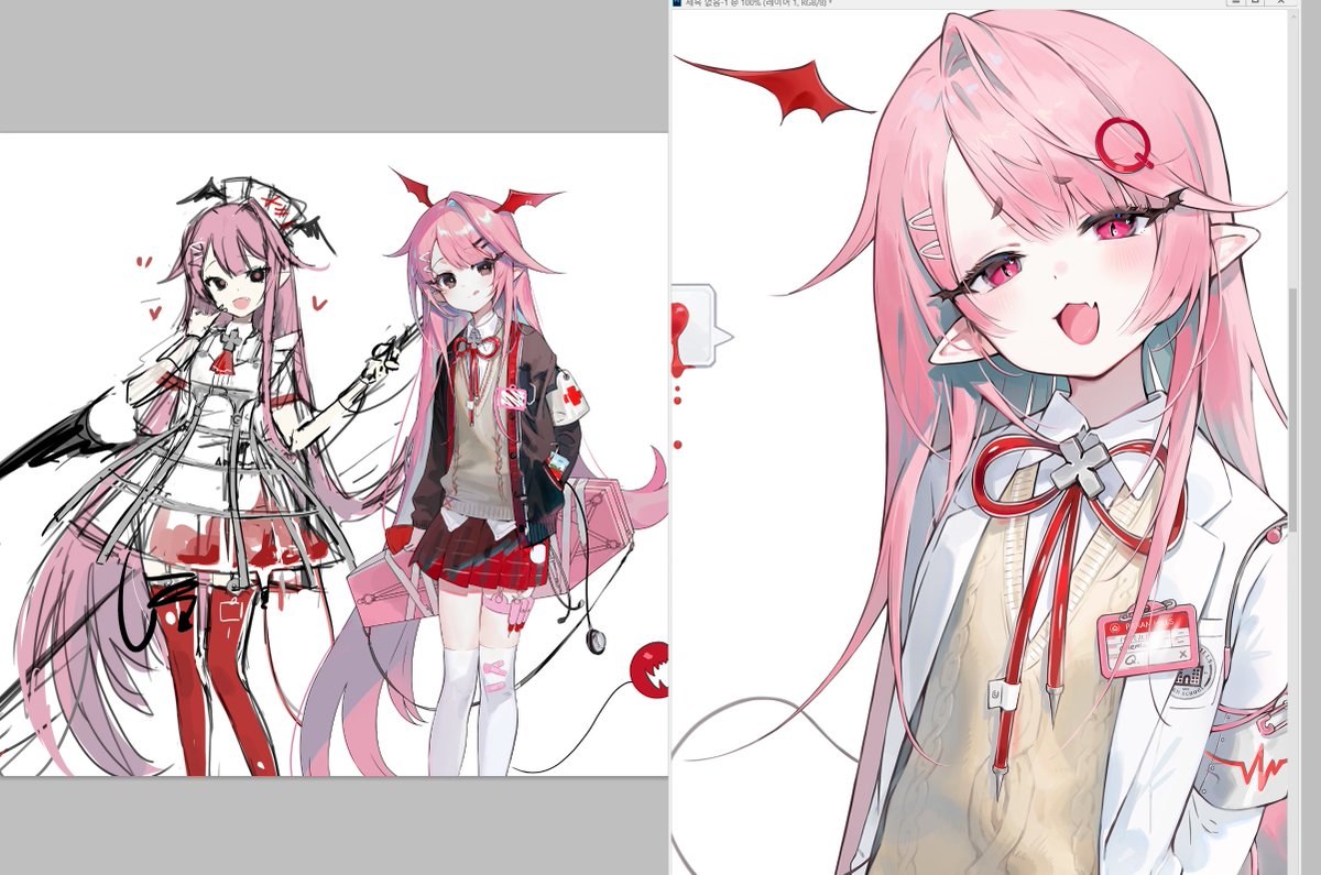 2023年に作ったキャラクターをリメイクしてみました！
ヴァンパイアのQちゃんです♥️