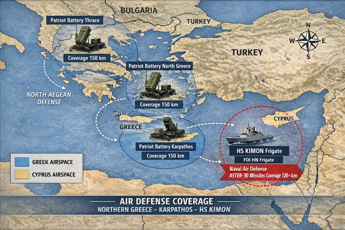 Turkey is furious that Greece deployed Patriot anti-missile systems on Karpathos and Limnos.

Let’s be absolutely clear:

🇬🇷 These islands are Greek sovereign territory.
🇪🇺 They are also EU territory.
 They are part of NATO’s defensive perimeter.

Greece has every right — and