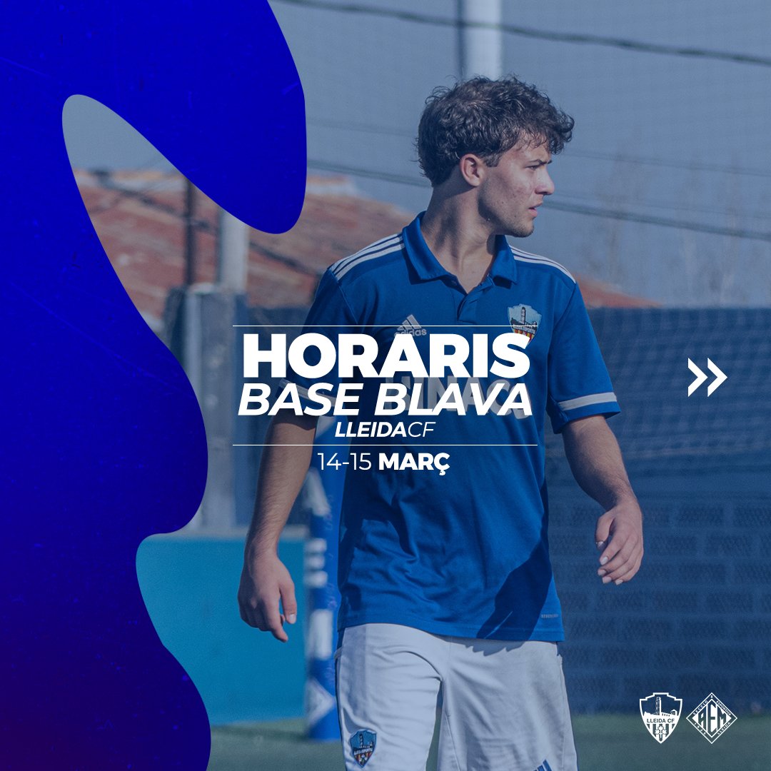 LleidaCF's tweet photo. Aquests són els horaris d’aquest cap de setmana de la Base Blava! 💙💪🏻
#BaseBlava #MésViusQueMai #LleidaCF https://t.co/MT8doEjCTe