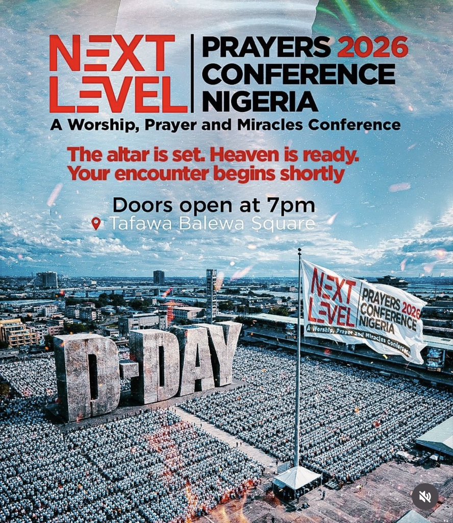 UnlimitedEniola's tweet photo. NEXT LEVEL Prayer Conference is Tonight at Tafawa Balewa Square (TBS)
Artistes performing tonight are;
Bidemi Olaoba
Mercy Chinwo
Nathaniel Bassey
Sunmisola Agbebi
Mr M &amp; Revelation
Joshua Isreal
#NextLevelPrayer https://t.co/f6KFfZu6eU