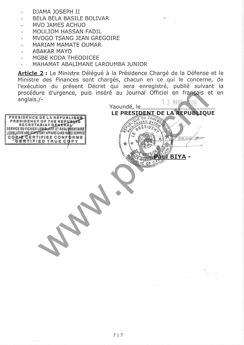 President Paul BIYA tweet media