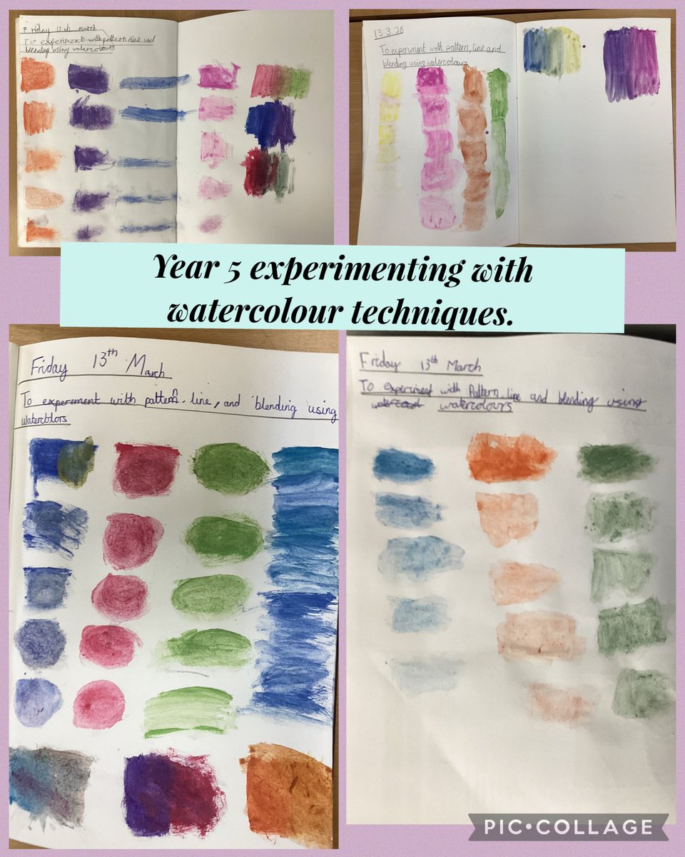 EgremontY5and6's tweet image. Experimenting with different watercolour techniques to create different shades and blend colours. #art #expression