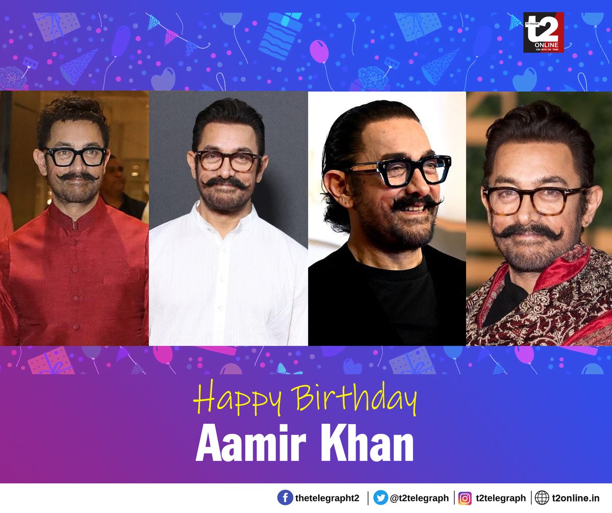 t2telegraph's tweet photo. Superstar. Box-office king. Marketing wiz. Strategic thinker. Changemaker. He is all this, and much more. t2 wishes Aamir Khan a very happy 61st birthday https://t.co/ebqclir0Nw