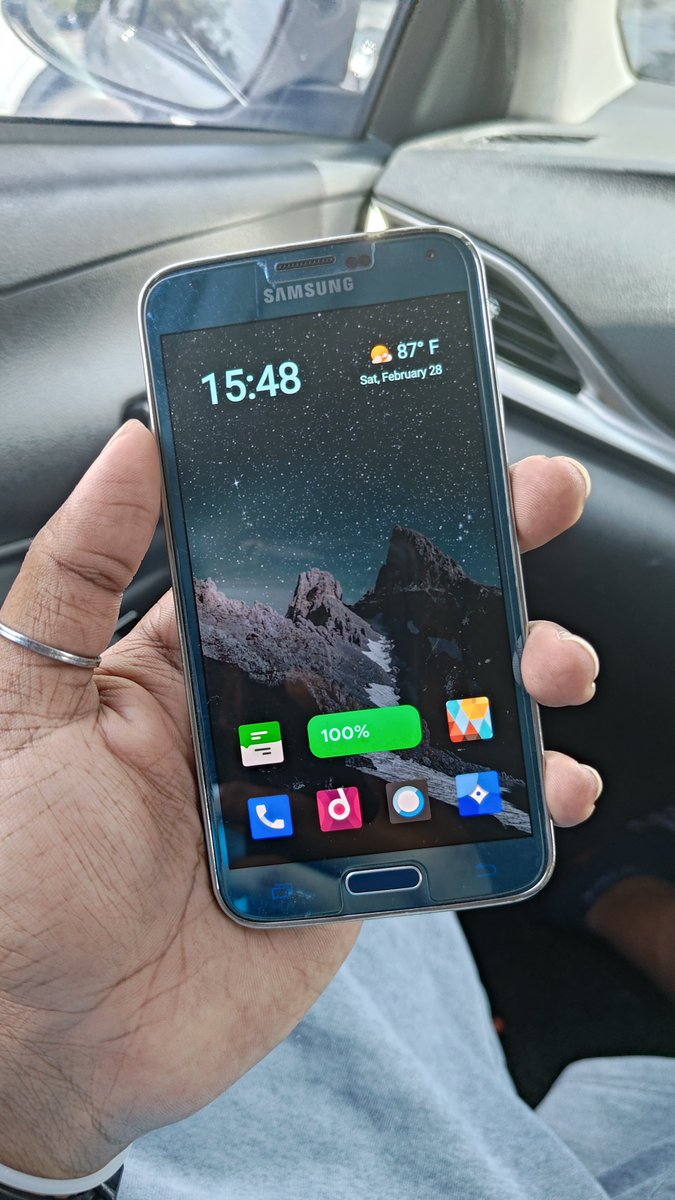 jacob_freign's tweet photo. I forgot I had this old thing. Galaxy S5. 
Once owned by my late best friend. 
I flashed Android 12 onto it and turned it into my personal play phone. 
How time flies.... https://t.co/m55LFJTiQf
