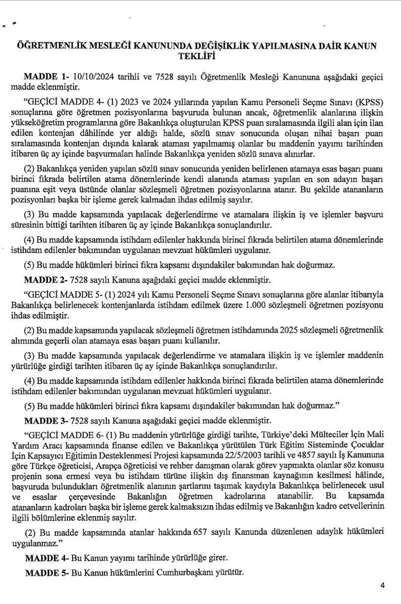 ozbozdogan's tweet photo. MHP tarafından verilen kanun teklifi ile mülakat mağduru öğretmenlere yeniden mülakat hakkı verilmesi; 2024 KPSS sonuçlarına göre atama bekleyen öğretmenlere 1000 ek kadro verilmesi ve PİKTES öğretmenlerine kadro verilmesi öneriliyor. Yetersiz ama yine de bir adım atılmış oldu. https://t.co/SQOc20DV5R