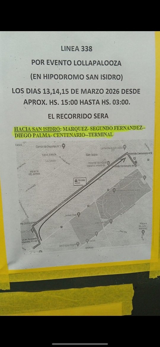 talp338's tweet photo. INFO IMPORTANTE ‼️‼️ 
USUARIOS TALP 338 🔵
EVENTO LOLLAPALOOZA 🎺

RT para difusión 🔄 https://t.co/vEJsGi6jFD