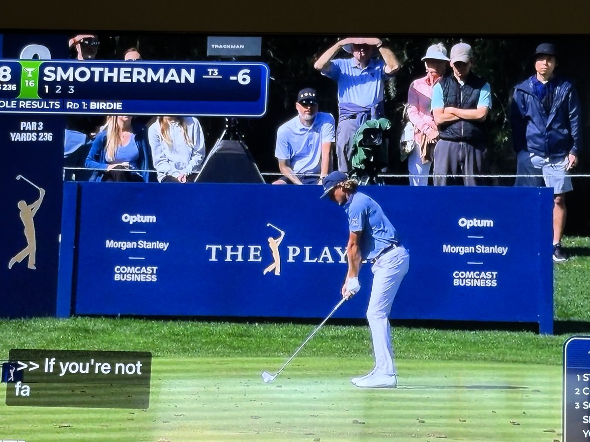 kathleennewsie's tweet photo. New family favorite….bets which commentator will say “he smothered that ball”! ⁦@THEPLAYERS⁩ #livefrom (where’s brandel’s handle?) https://t.co/IOOzz0Jyna
