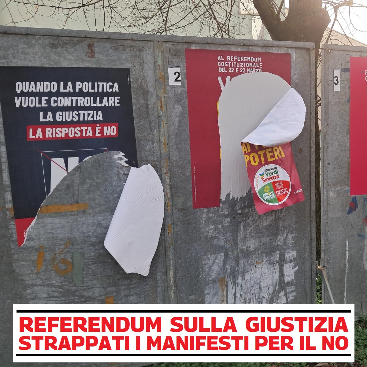 CGILModena's tweet photo. 🟥 REFERENDUM COSTITUZIONALE SULLA RIFORMA DELLA GIUSTIZIA DEL 22 E 23 MARZO
Strappati i manifesti per il NO a #Corlo e a #Magreta 👇
https://t.co/jgvAJq4mRB
@cgilnazionale @ERCGIL @RosyMoon2024 @PinelliFederica https://t.co/SFnq7RRM0X