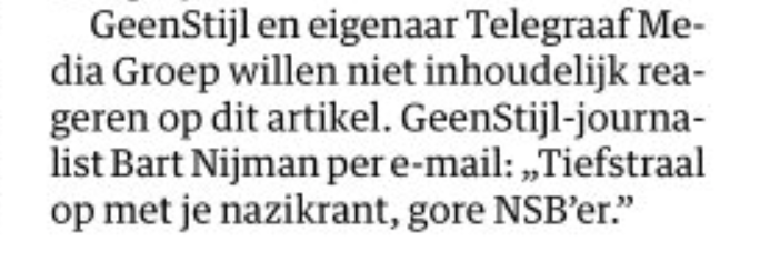 BartNijman's tweet photo. Overigens ga je mijn beste kwoot over NRC niet overtreffen, @Martinbosma_pvv. (Nav advertentieboycot, kan ik daar ook nog ergens een klacht over indienen?) https://t.co/2ZKXVQFodM